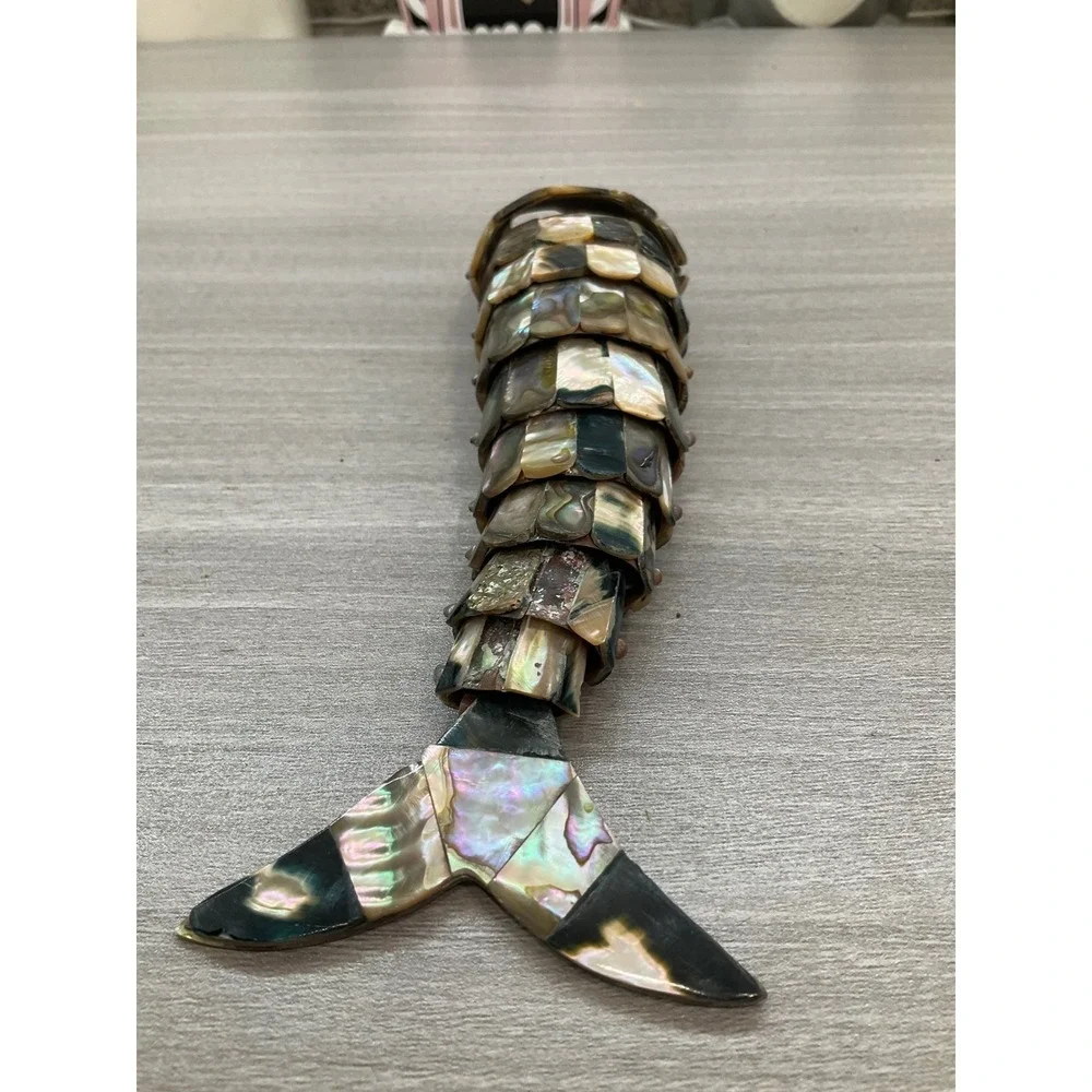 VINTAGE ABALONE FISH BOTTLE OPENER rare mex